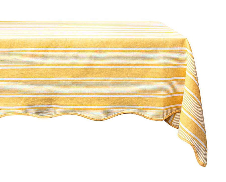 Cabana Stripe 60" X 120" Rectangular Tablecloth by Juliska Ceramics-1