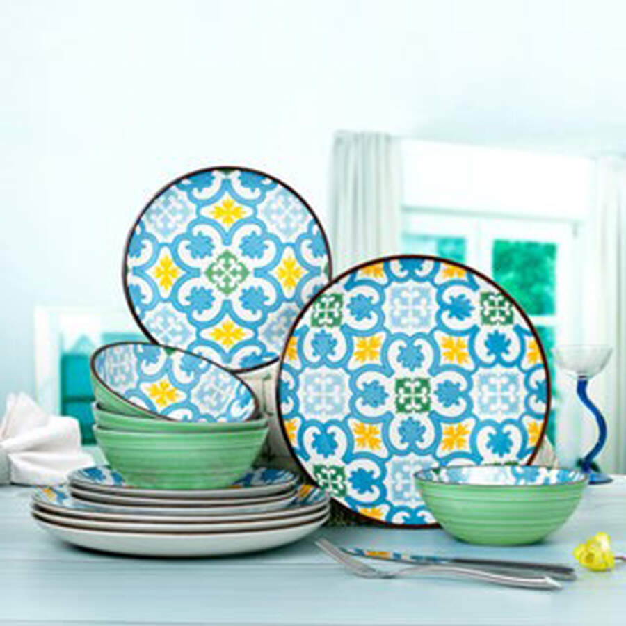 Harper Blue Dinner Plate by Joseph Sedgh Tablewr-1