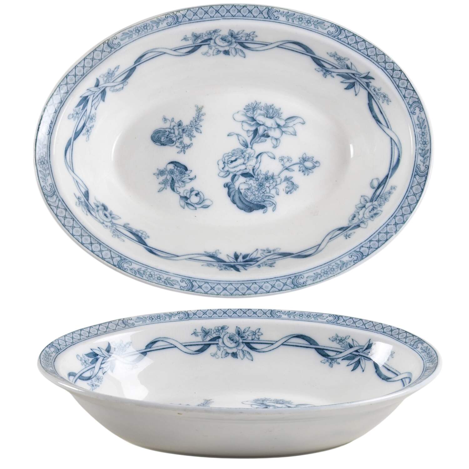 Tokio Transferware 10" Oval Vegetable Bowl by Johnson Brothers-1