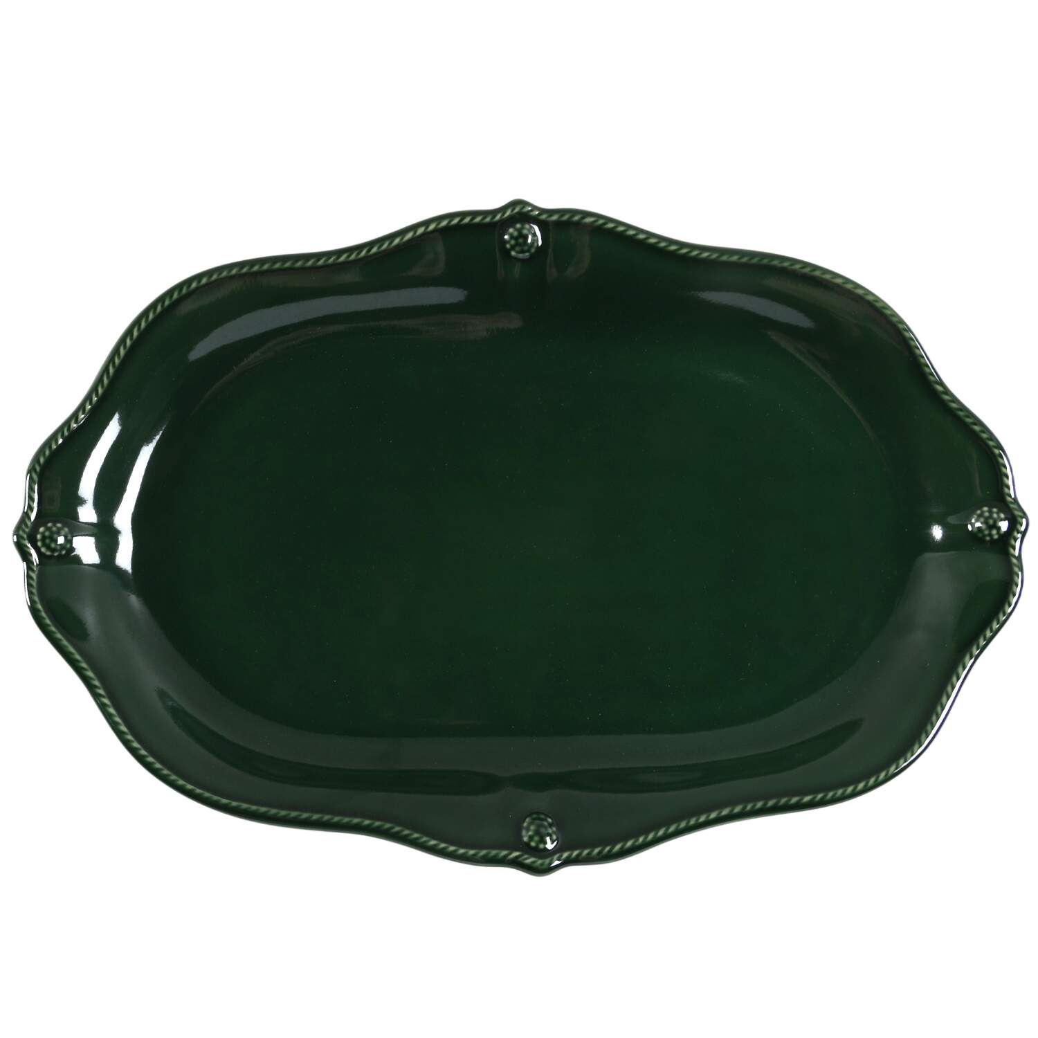 Berry&Thread-Basil Green 16" Oval Serving Platter by Juliska Ceramics-1