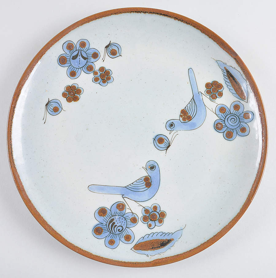 El Palomar Blue 11" Chop Plate (Round Platter) by Ken Edwards Pottery-1