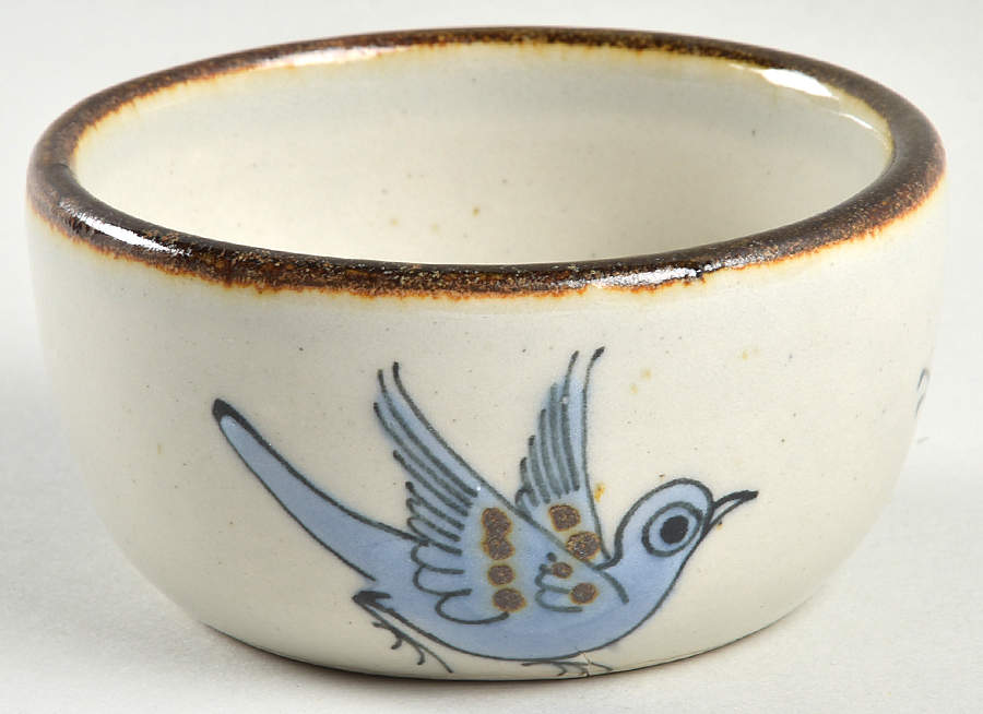 El Palomar Blue Fruit/Dessert (Sauce) Bowl by Ken Edwards Pottery-1