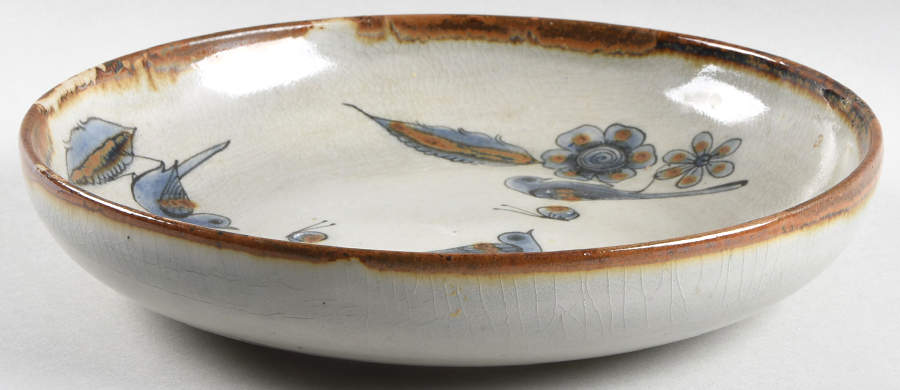 El Palomar Blue 11'' Shallow Round Bowl by Ken Edwards Pottery-1