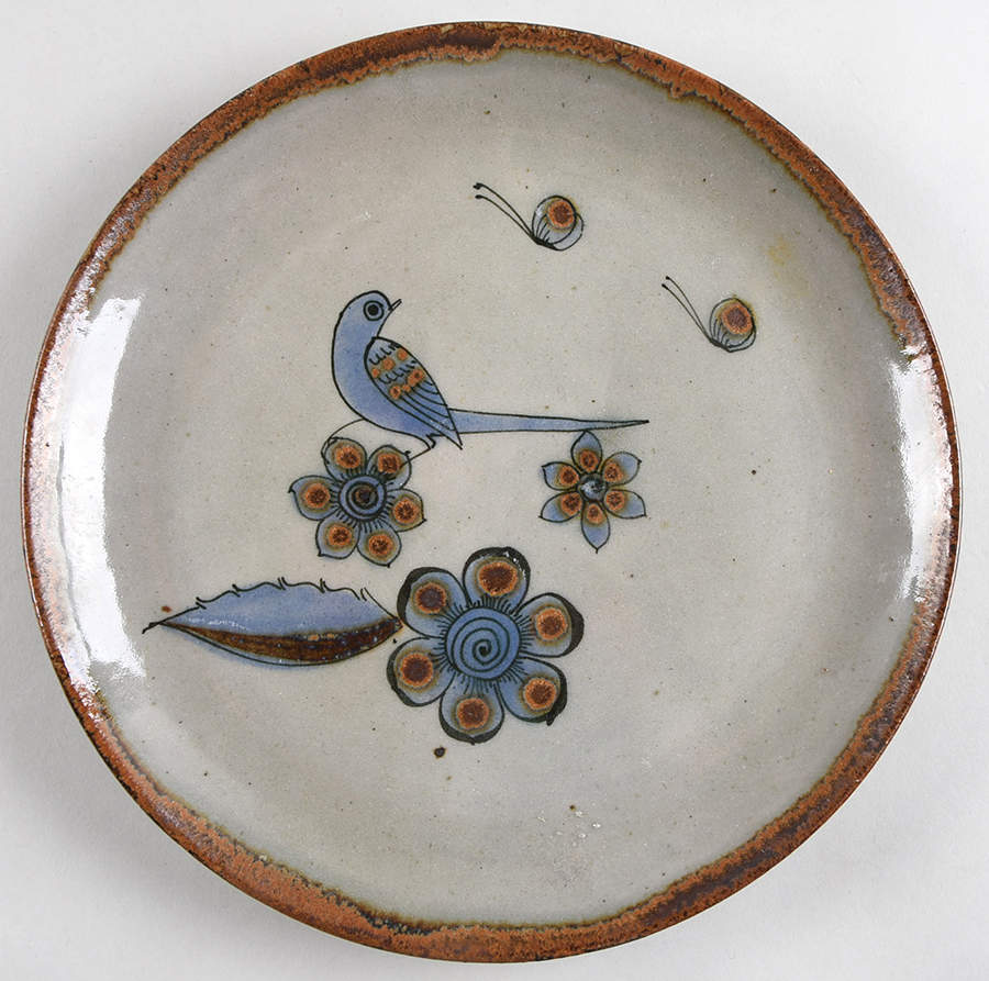 El Palomar Blue Luncheon Plate by Ken Edwards Pottery-1
