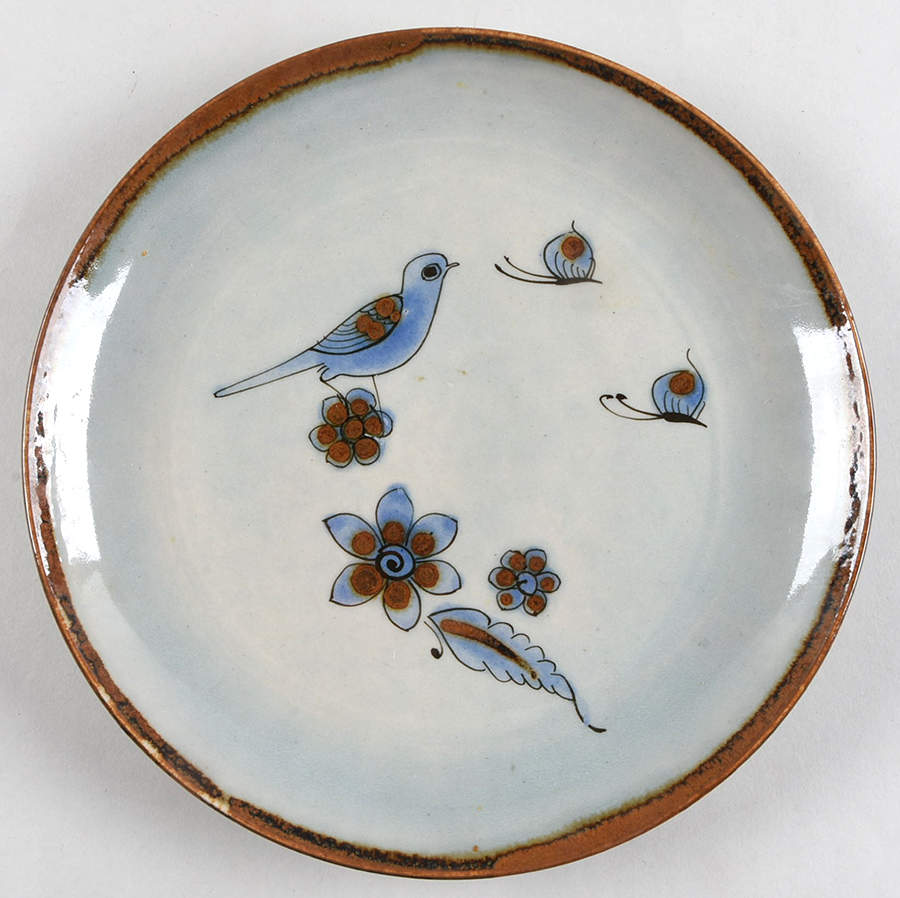 El Palomar Blue Luncheon Plate by Ken Edwards Pottery-1