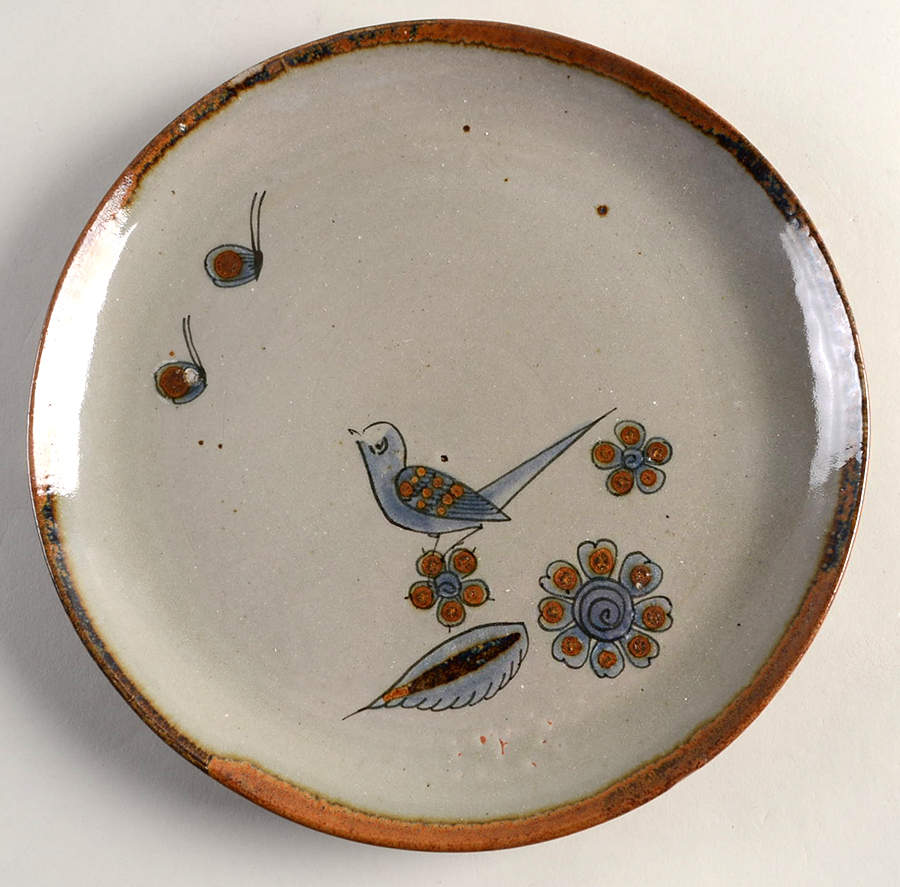 El Palomar Blue Luncheon Plate by Ken Edwards Pottery-1