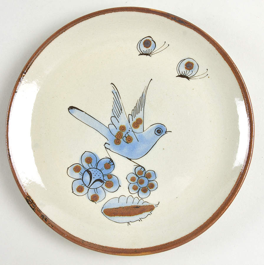El Palomar Blue Salad Plate by Ken Edwards Pottery-1