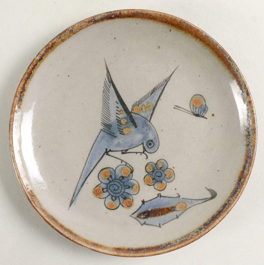 El Palomar Blue Bread & Butter Plate by Ken Edwards Pottery-1