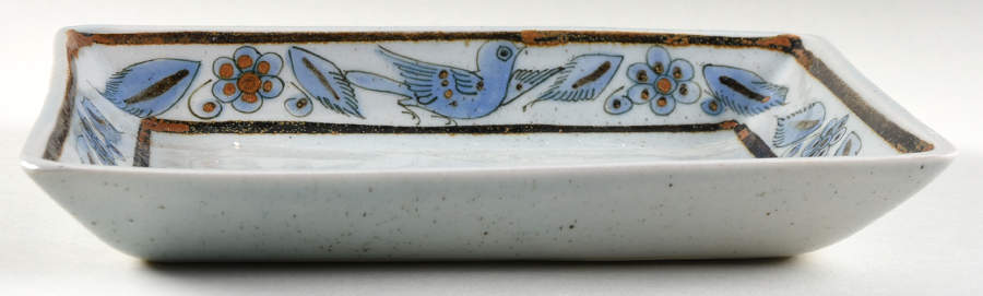 El Palomar Blue 10" Rectangular Tray by Ken Edwards Pottery-1