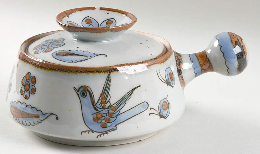 El Palomar Blue 1.5 Qt Round Covered Casserole by Ken Edwards Pottery-1