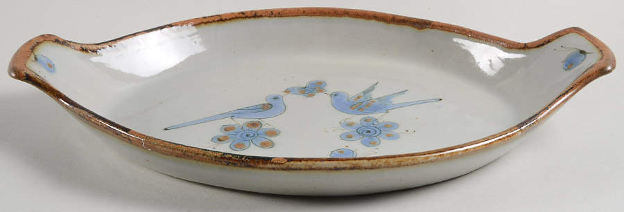 El Palomar Blue 14" Augratin by Ken Edwards Pottery-1