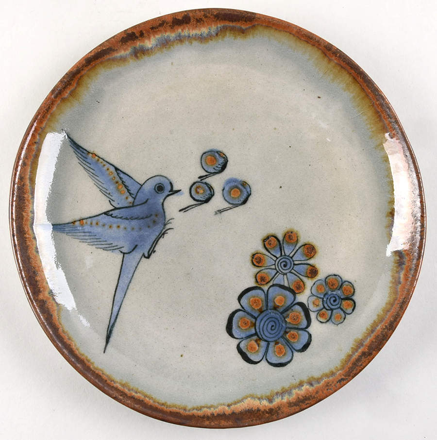 El Palomar Blue Luncheon Plate by Ken Edwards Pottery-1