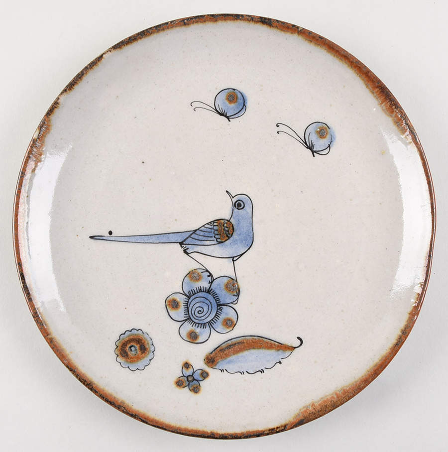 El Palomar Blue Luncheon Plate by Ken Edwards Pottery-1