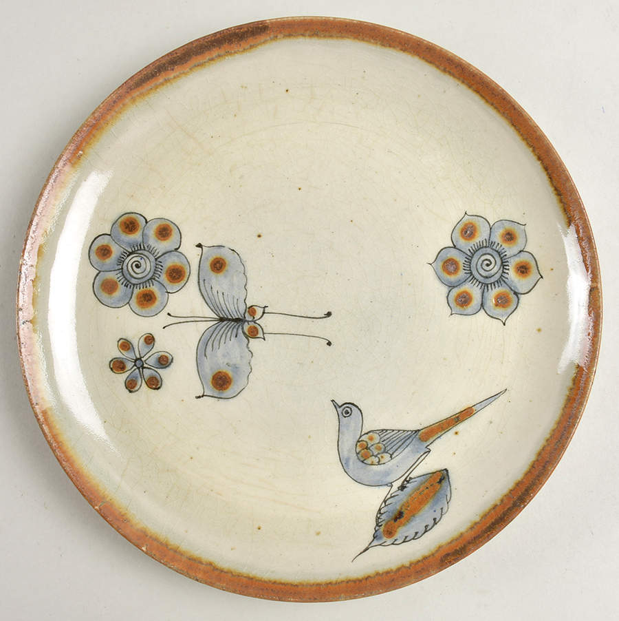 El Palomar Blue Luncheon Plate by Ken Edwards Pottery-1