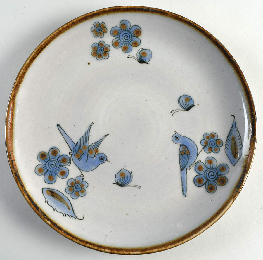 El Palomar Blue 11" Chop Plate (Round Platter) by Ken Edwards Pottery-1