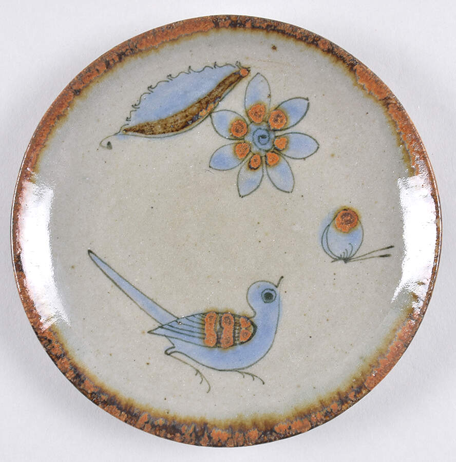 El Palomar Blue Bread & Butter Plate by Ken Edwards Pottery-1