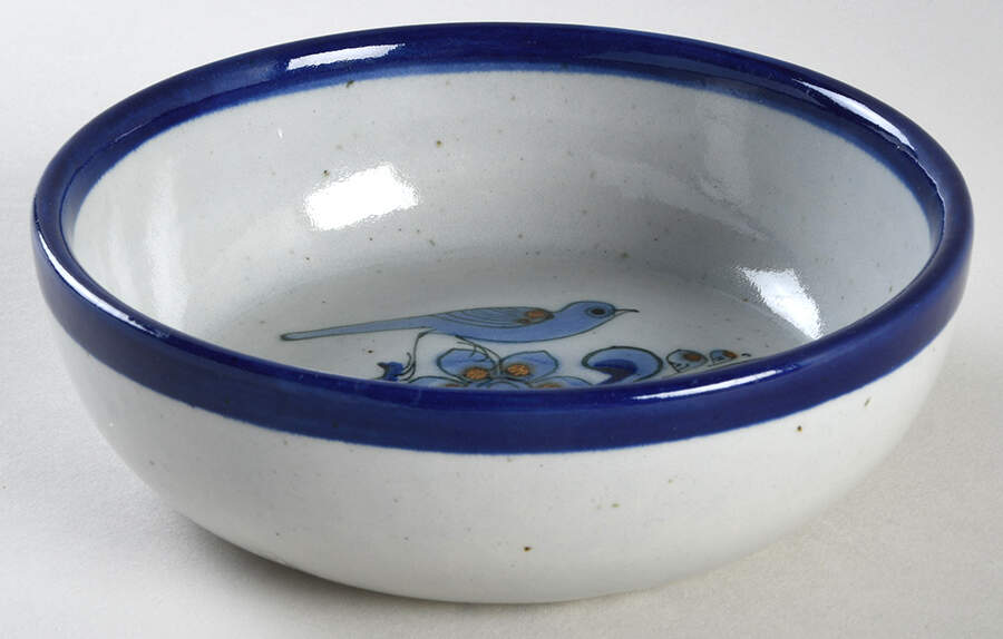 El Palomar Blue Coupe Cereal Bowl by Ken Edwards Pottery-1