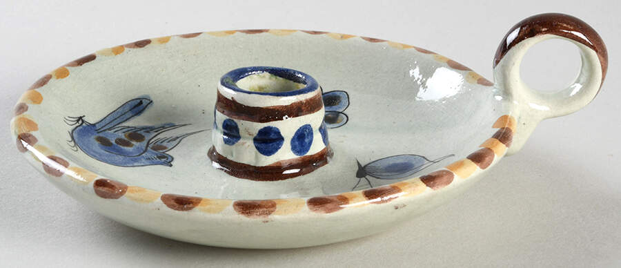 El Palomar Blue Chamberstick by Ken Edwards Pottery-1