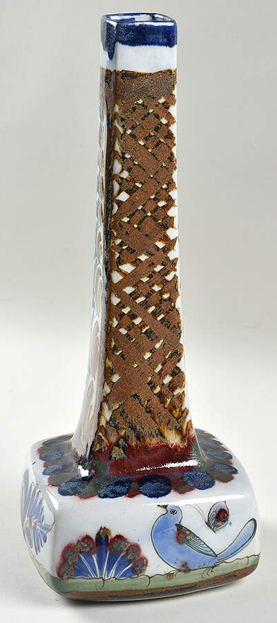 El Palomar Blue 13" Vase by Ken Edwards Pottery-1