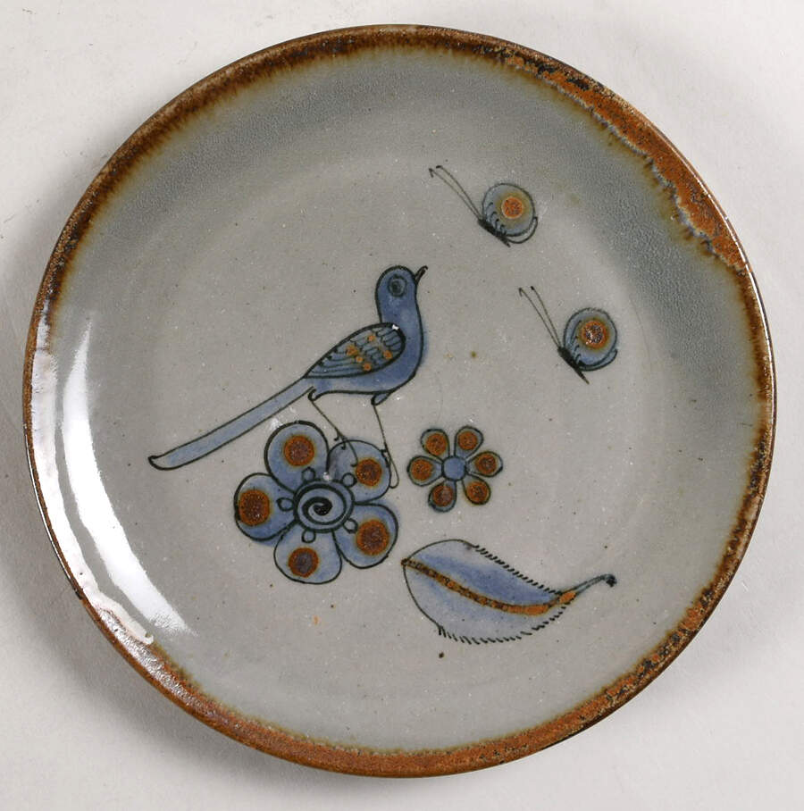 El Palomar Blue Dessert/Pie Plate by Ken Edwards Pottery-1