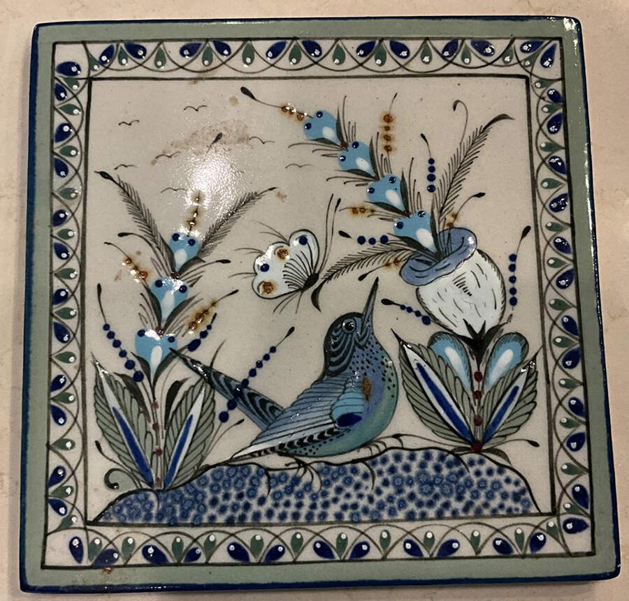 El Palomar Blue Trivet by Ken Edwards Pottery-1