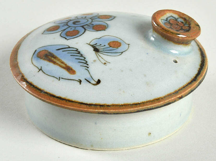 El Palomar Blue Lid for Teapot by Ken Edwards Pottery-1