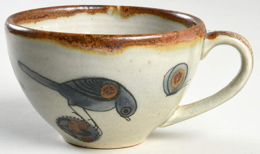 El Palomar Blue Flat Cup by Ken Edwards Pottery-1
