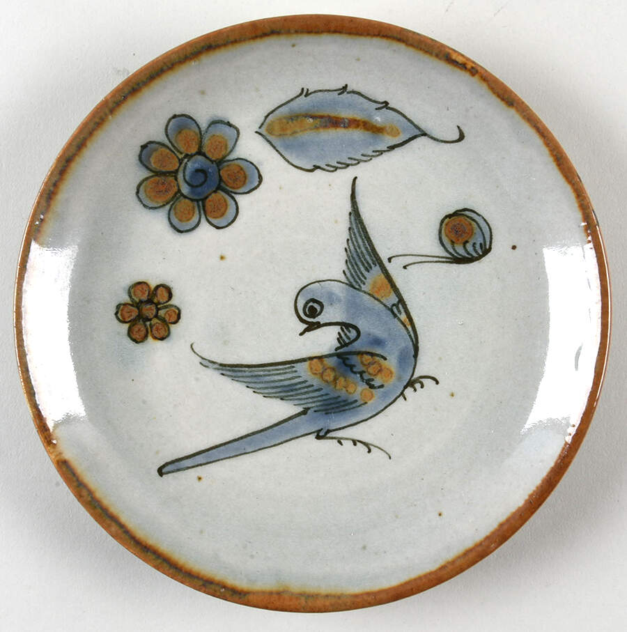 El Palomar Blue Bread & Butter Plate by Ken Edwards Pottery-1