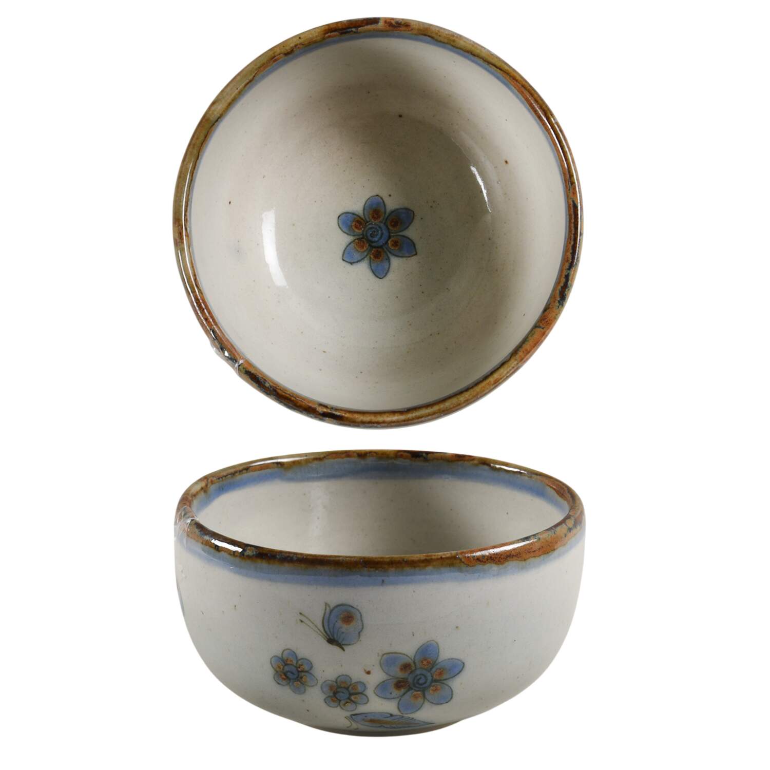 El Palomar Blue 6" Round Vegetable Bowl by Ken Edwards Pottery-1