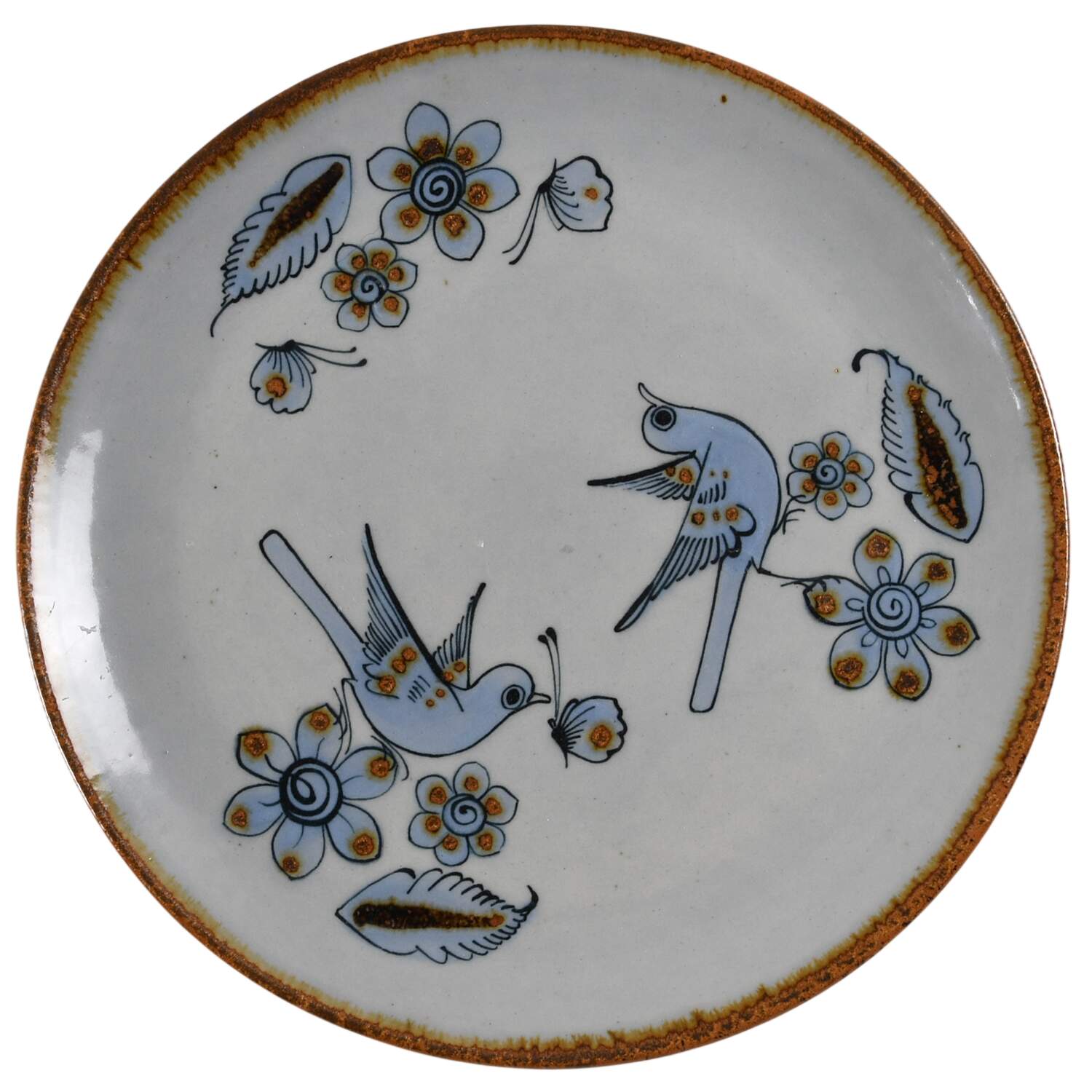 El Palomar Blue 11" Chop Plate (Round Platter) by Ken Edwards Pottery-1
