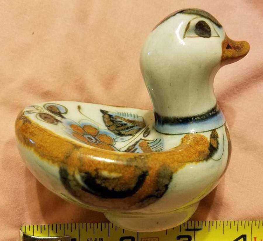 El Palomar Blue Duck Figurine by Ken Edwards Pottery-1