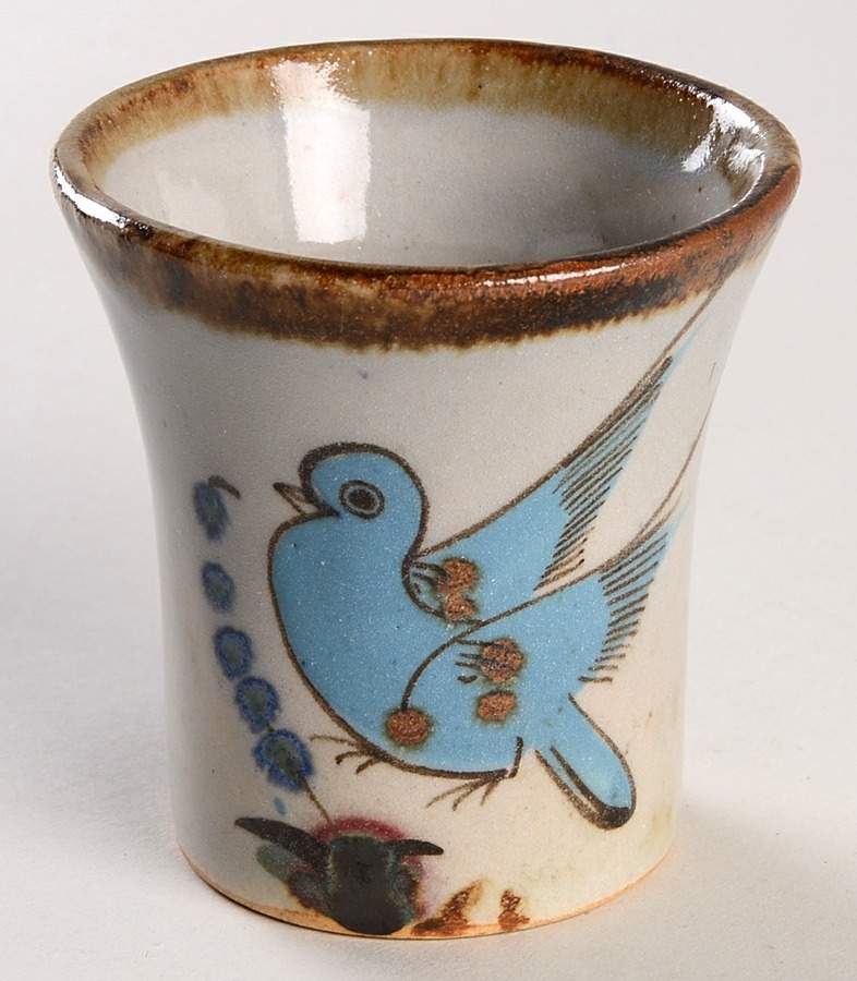 El Palomar Blue Short China Tumbler by Ken Edwards Pottery-1
