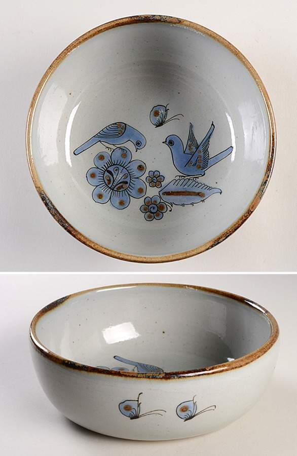 El Palomar Blue 9" Salad Serving Bowl by Ken Edwards Pottery-1