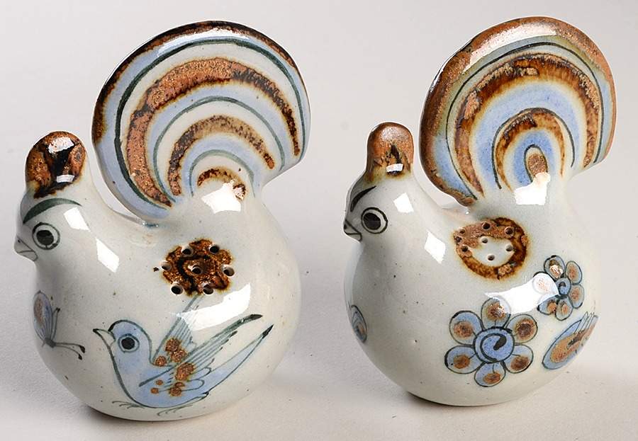 El Palomar Blue Figural Salt and Pepper by Ken Edwards Pottery-1