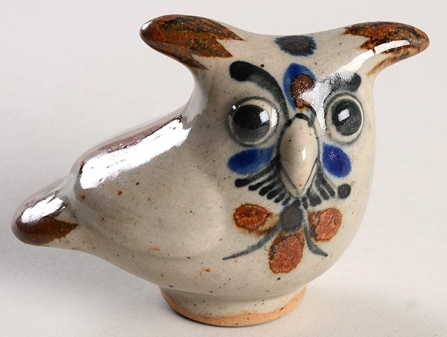 El Palomar Blue Owl Figurine by Ken Edwards Pottery-1