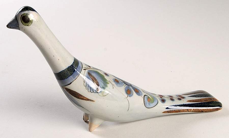 El Palomar Blue Large Bird Figurine by Ken Edwards Pottery-1