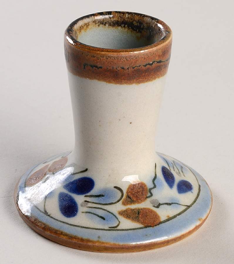 El Palomar Blue 2" Candlestick by Ken Edwards Pottery-1