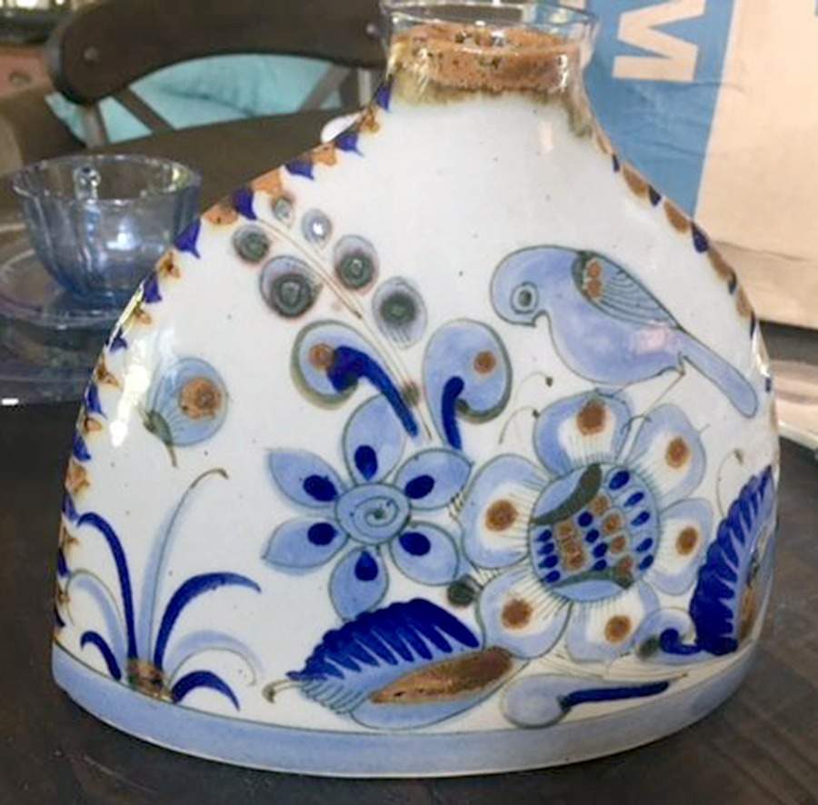 El Palomar Blue 12" Oval Vase by Ken Edwards Pottery-1