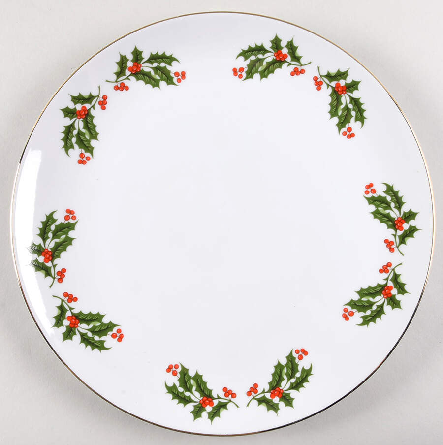 Christmas Holly (Smooth Edge) Dinner Plate by Kashima-1