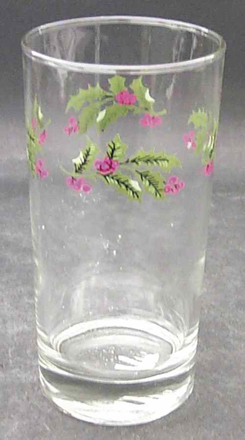 Christmas Holly (Smooth Edge) Glassware Tall Tumbler by Kashima-1