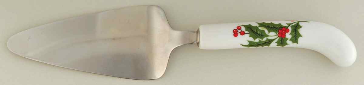 Christmas Holly (Smooth Edge) Pie & Cake Server with Stainless Blade by Kashima-1
