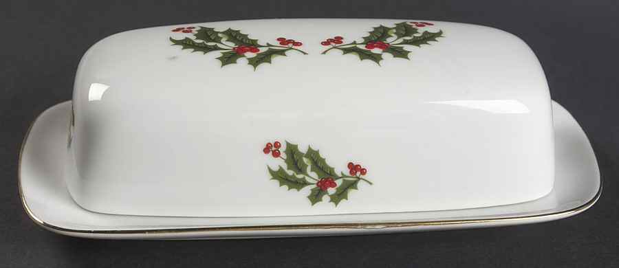 Christmas Holly (Smooth Edge) 1/4 Lb Covered Butter by Kashima-1