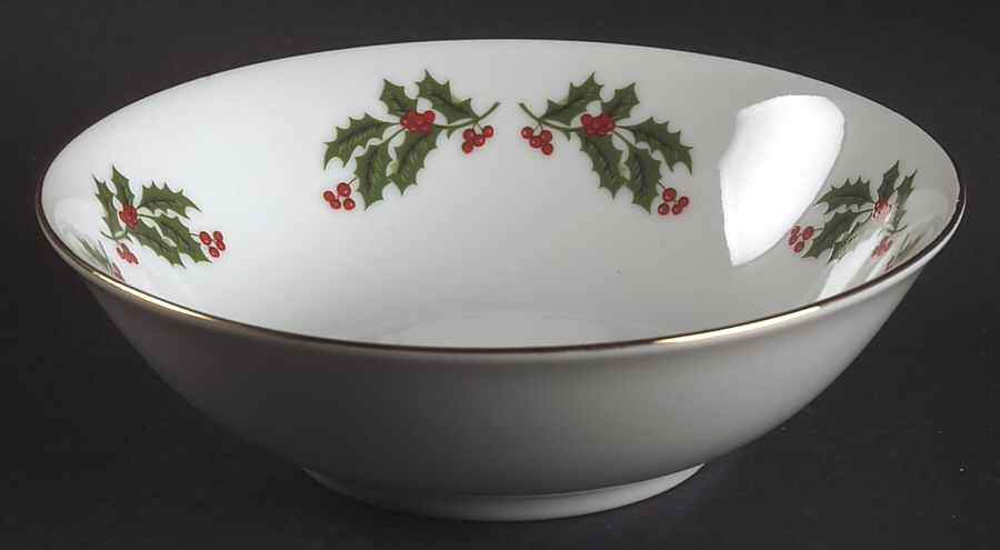 Christmas Holly (Smooth Edge) Coupe Cereal Bowl by Kashima-1