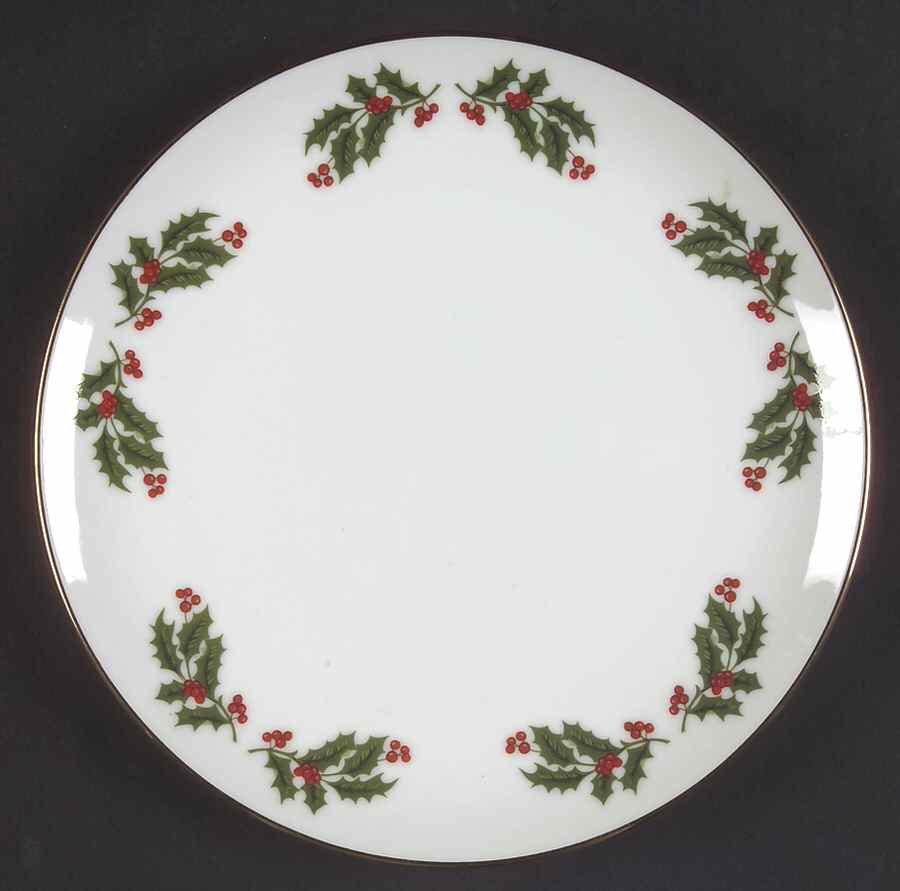 Christmas Holly (Smooth Edge) Salad Plate by Kashima-1