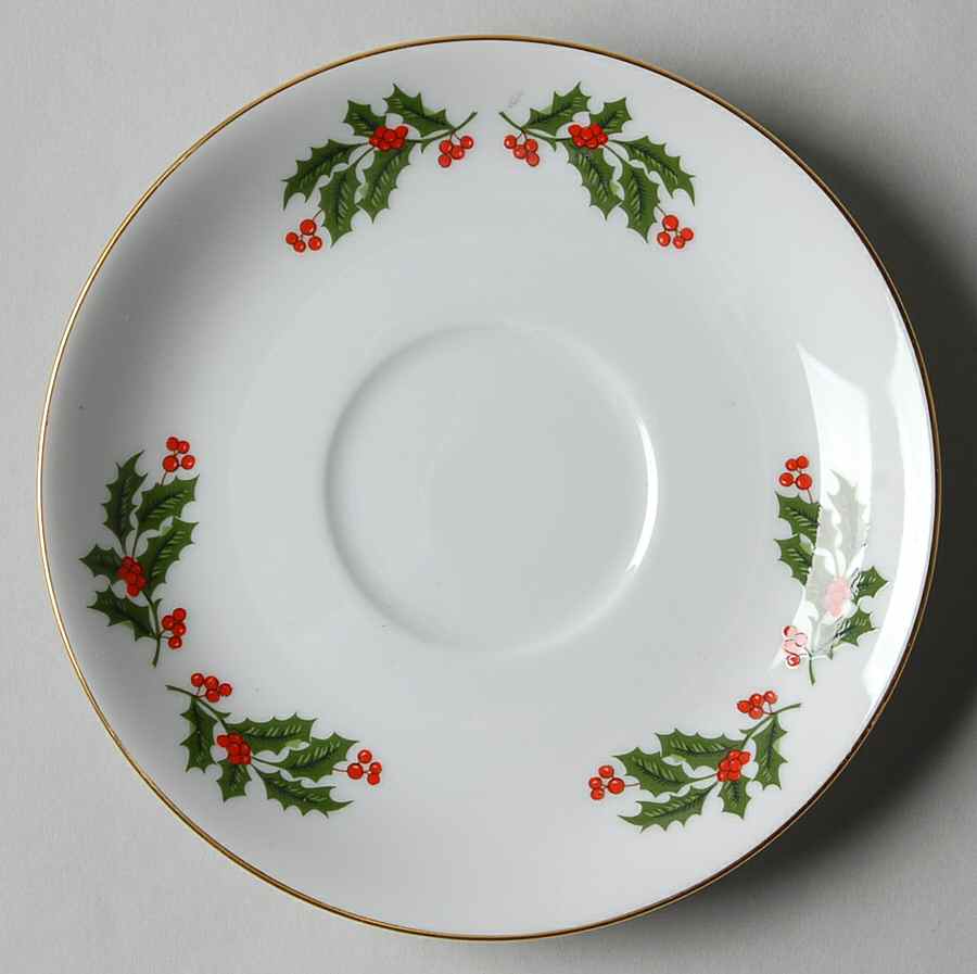 Christmas Holly (Smooth Edge) Saucer by Kashima-1