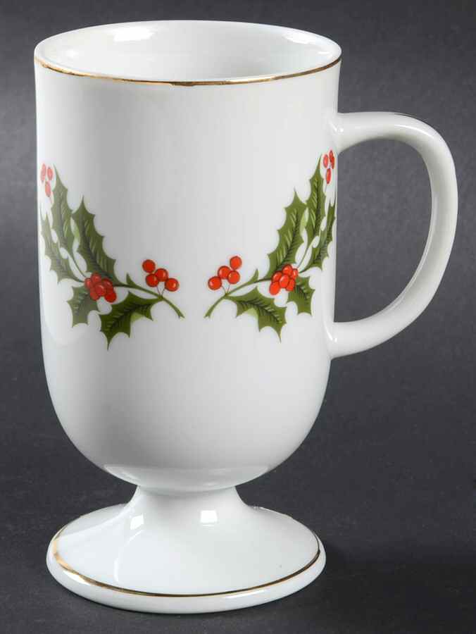 Christmas Holly (Smooth Edge) Footed Mug by Kashima-1