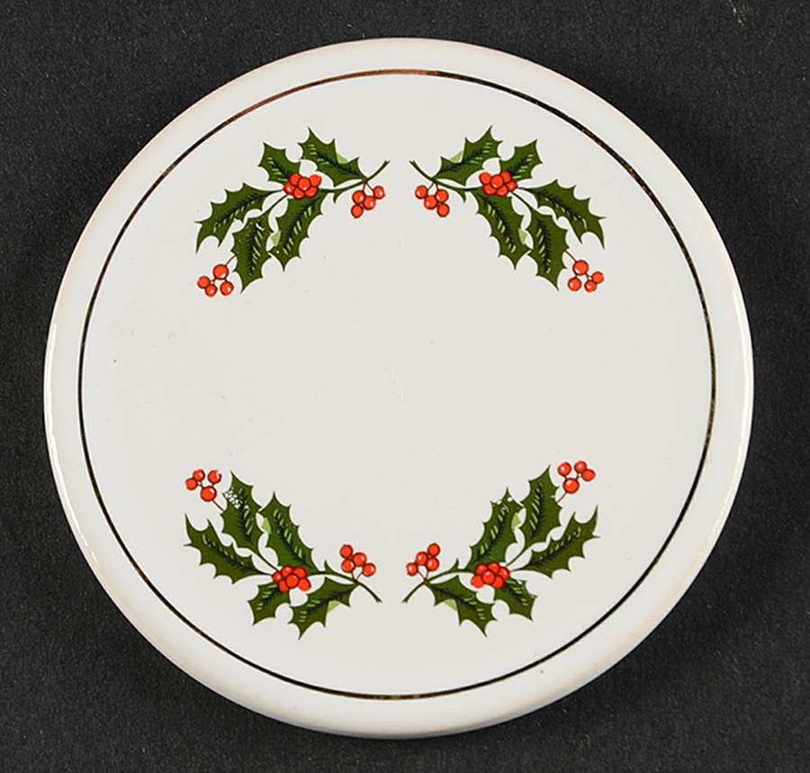 Christmas Holly (Smooth Edge) Coaster by Kashima-1