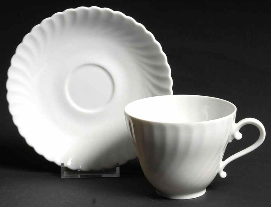Nicole (Swirl) Footed Cup & Saucer Set by Kaiser-1