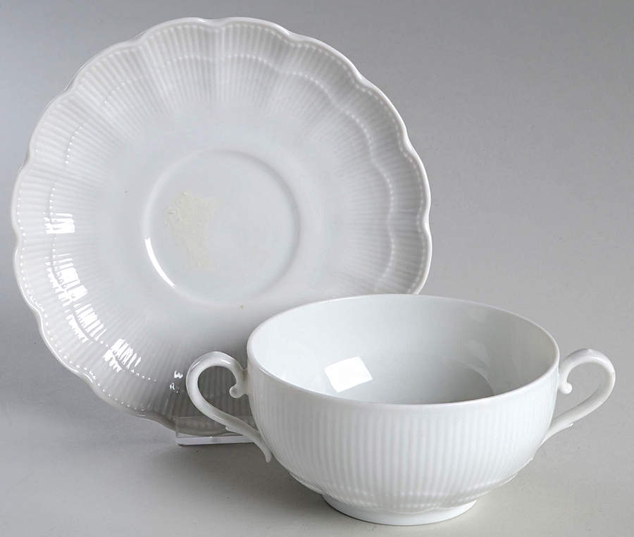 Romantica All White Saucer for Cream Soup Bowl & Lid by Kaiser-1