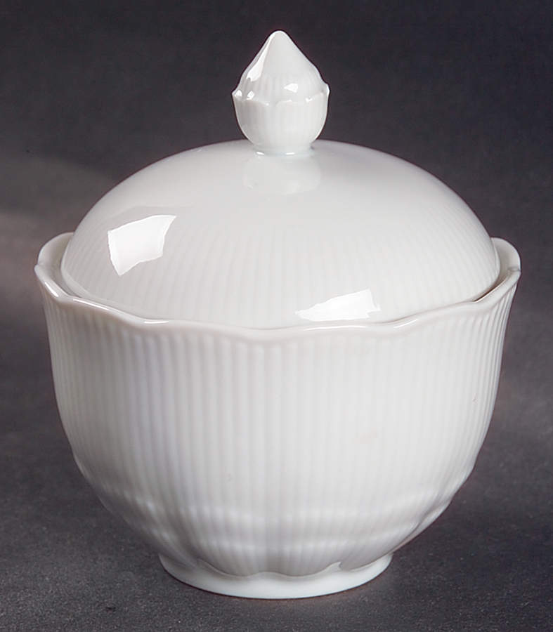 Romantica All White Mini Sugar Bowl & Lid by Kaiser-1